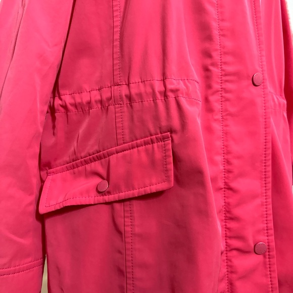 Talbots Coated Canvas Rain Anorak XL Pink Jacket Coat Hooded - Picture 3 of 16